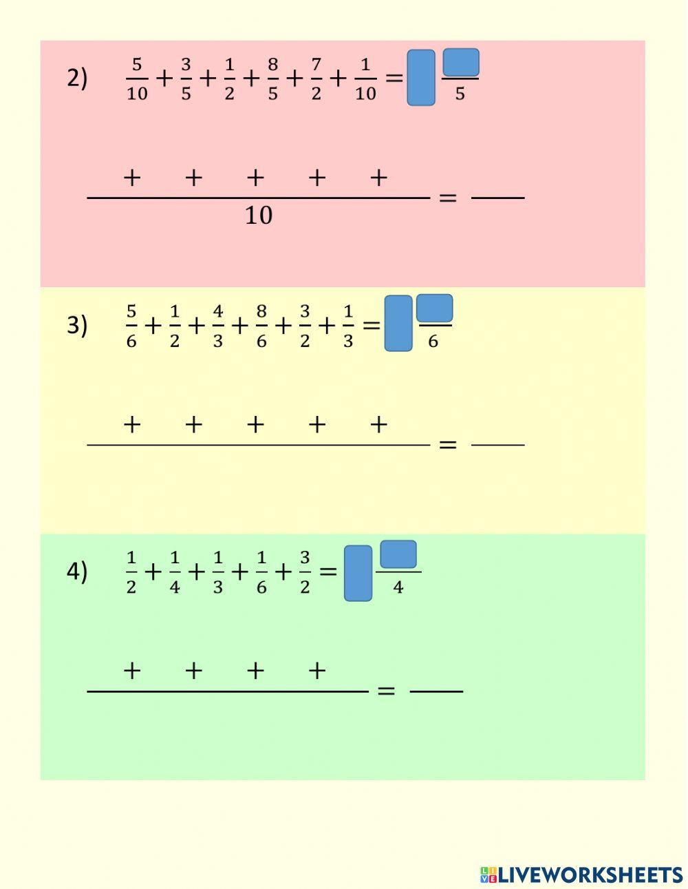 Adición de fracciones