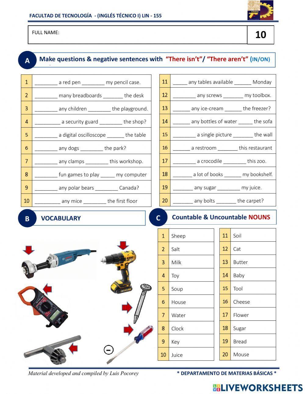 There isn't & There aren't