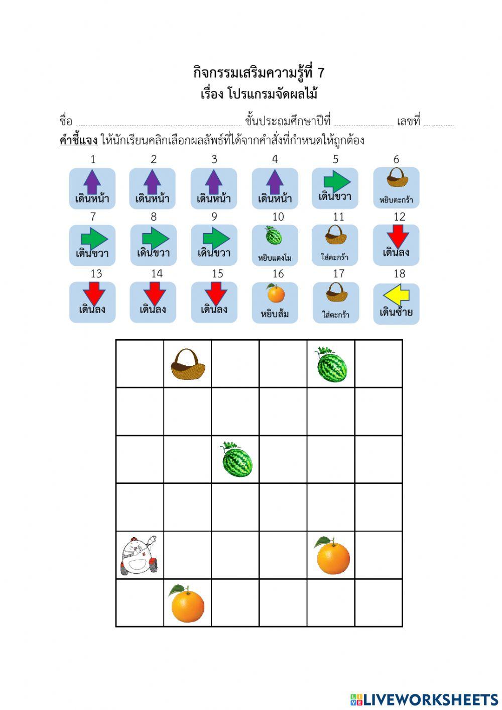 โปรแกรมจัดผลไม้