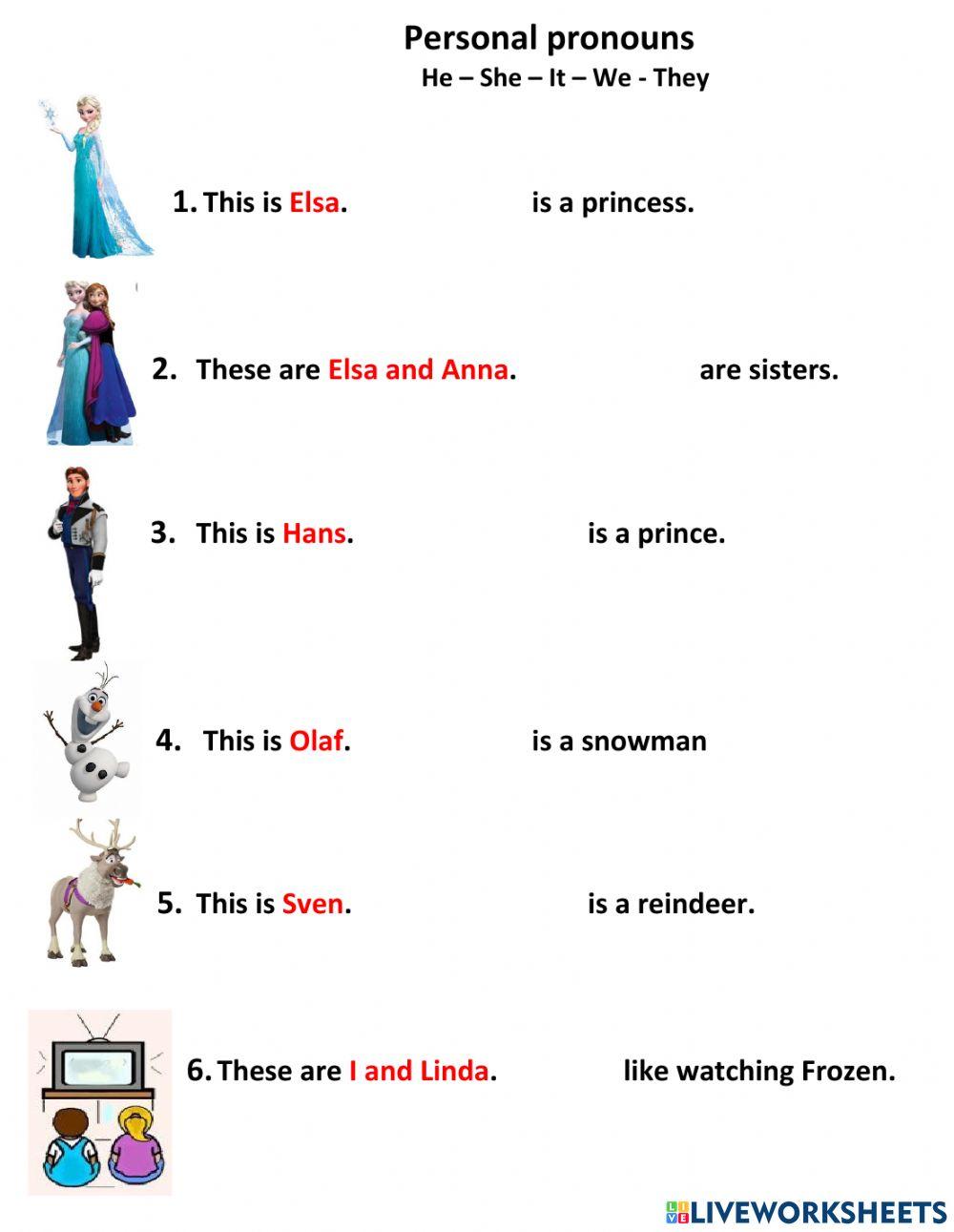 Pronouns Unit 1 Elsa