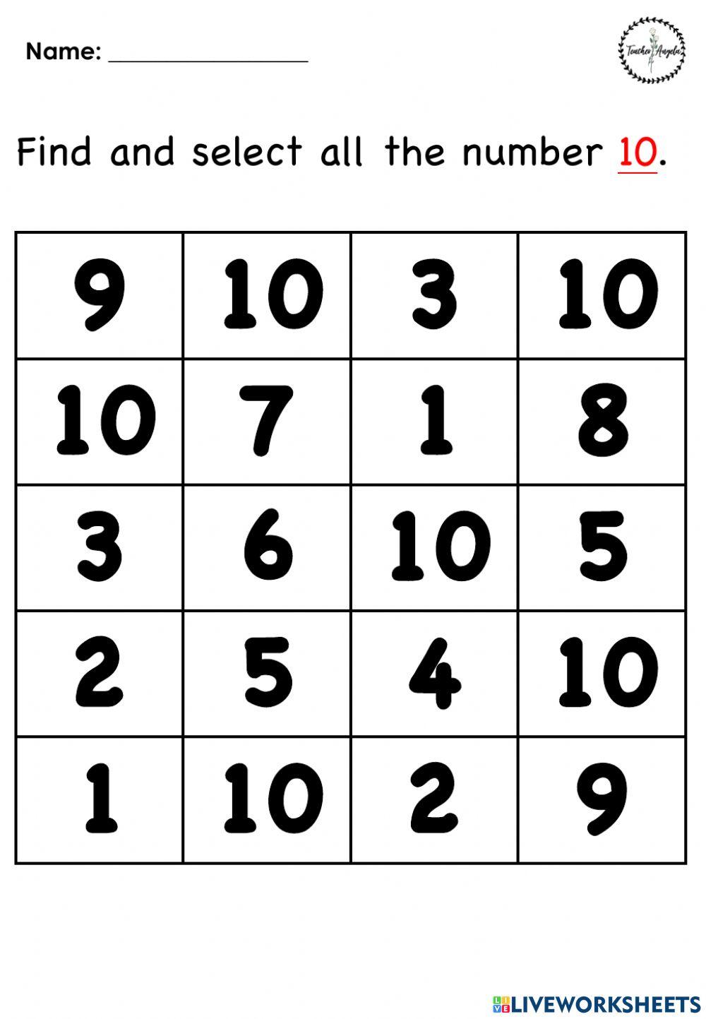 Find the number 10