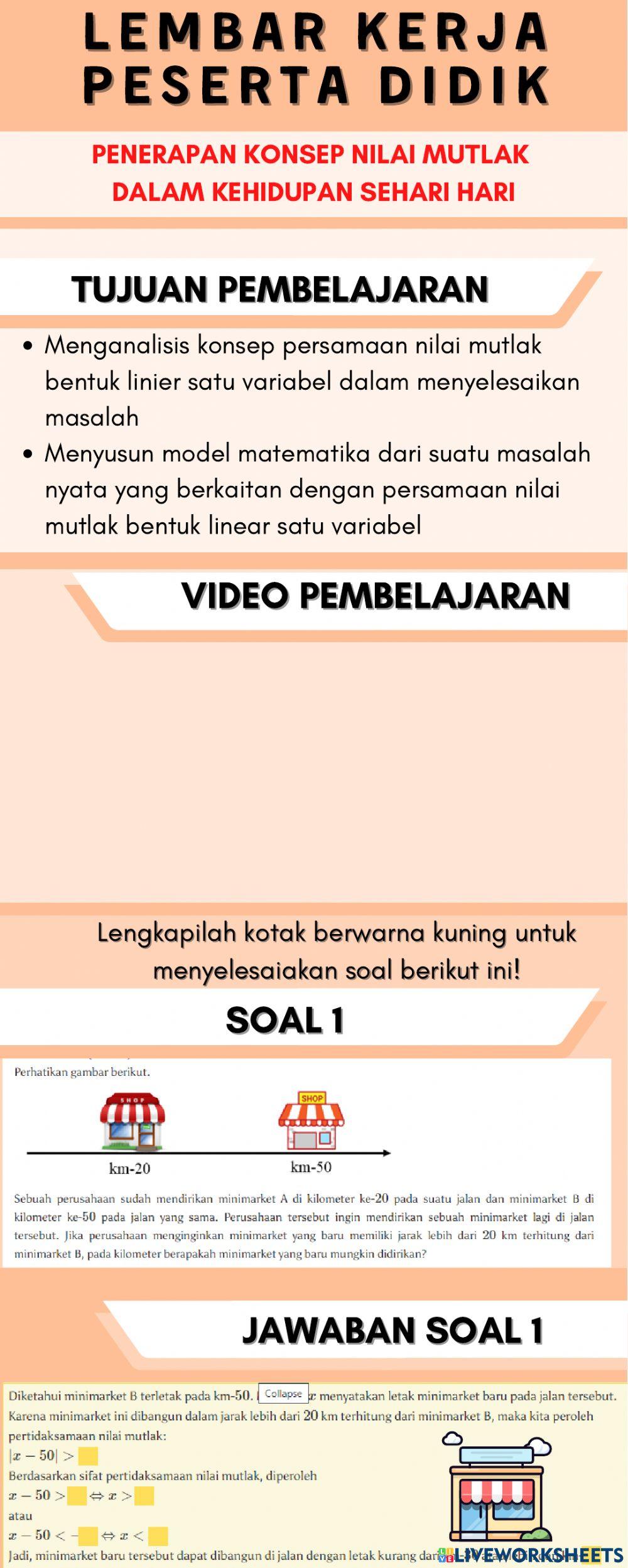 Penerapan Konsep Nilai Mutlak dalam Kehidupan Sehari hari