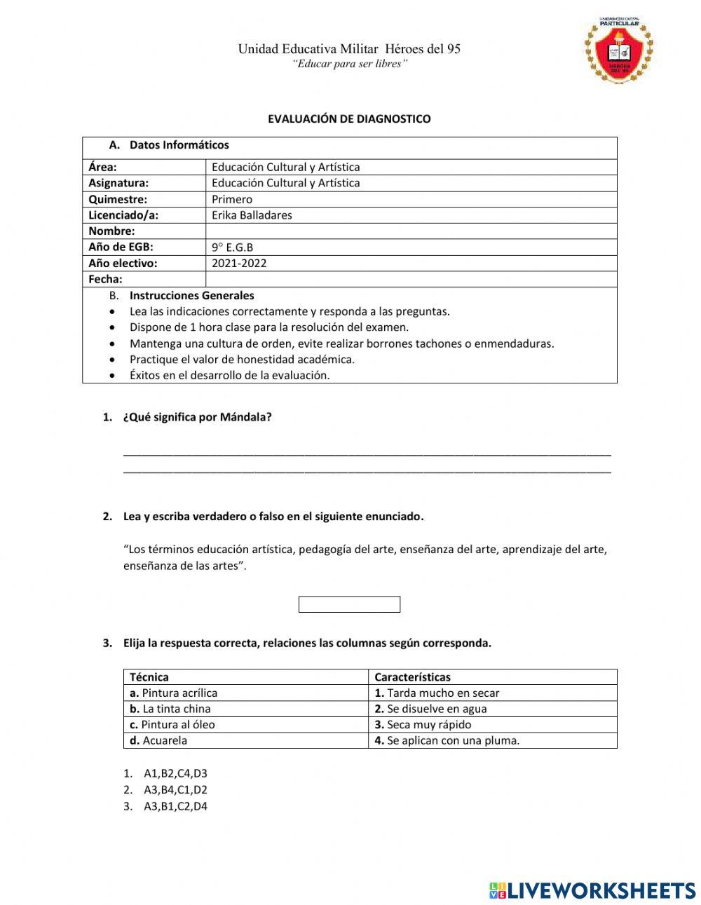 Evaluación de diagnostico
