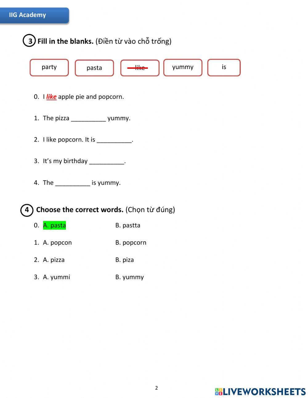 IIG-Grade 2-Worksheet 3