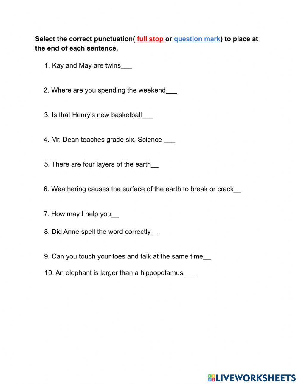 Questions and Periods