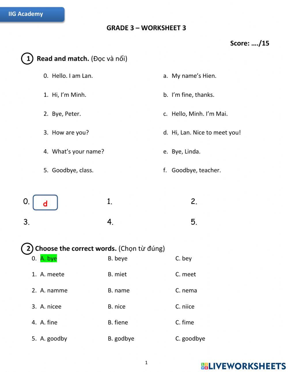 IIG-Grade 3-Worksheet 3