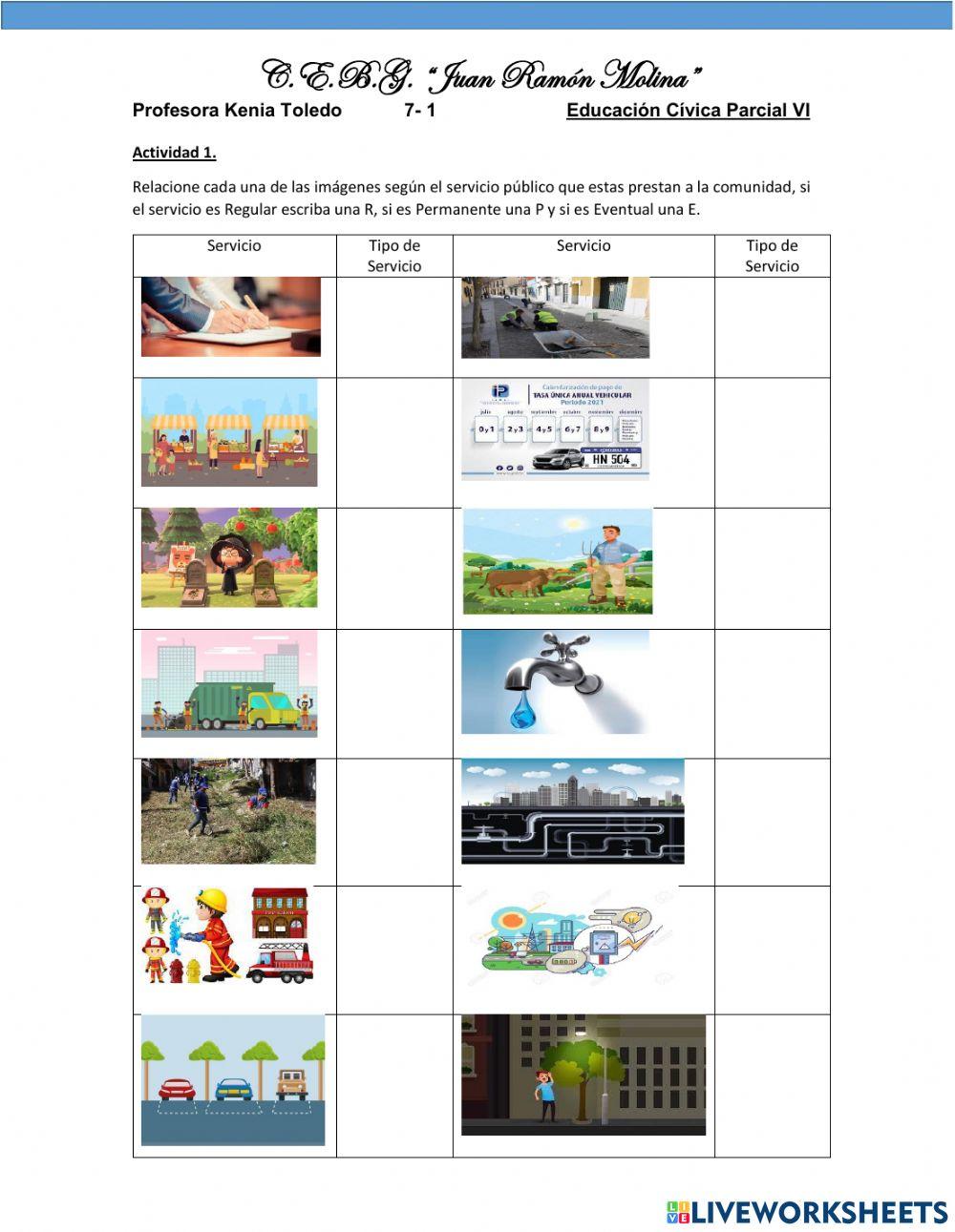 Tipo de servicios públicos