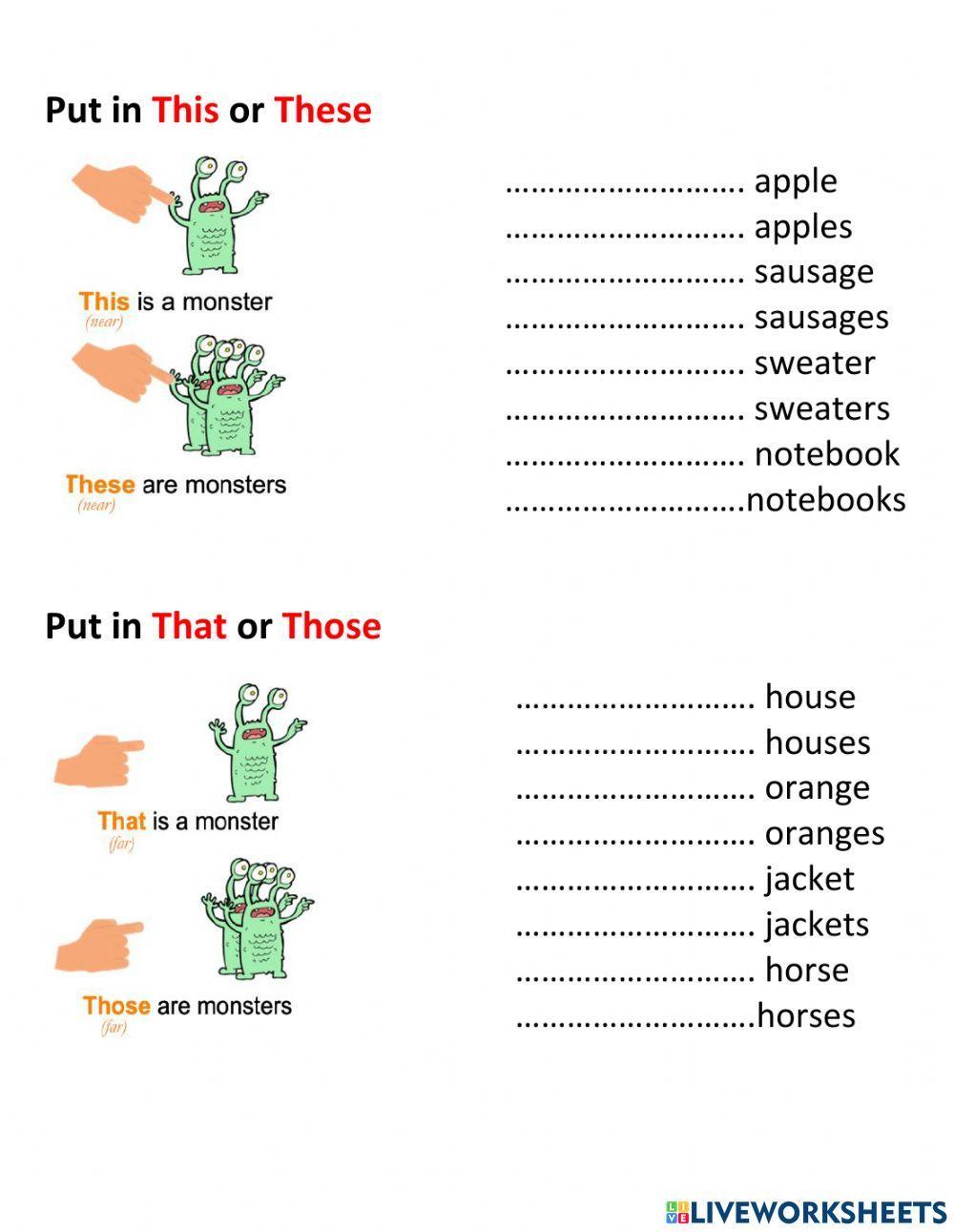 This That These Those