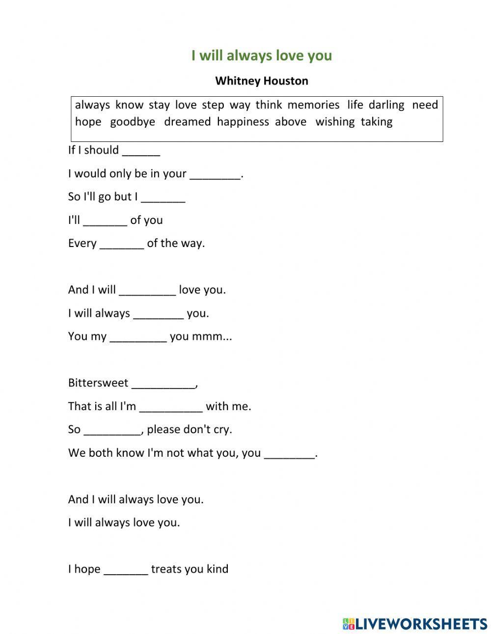 I will always love you