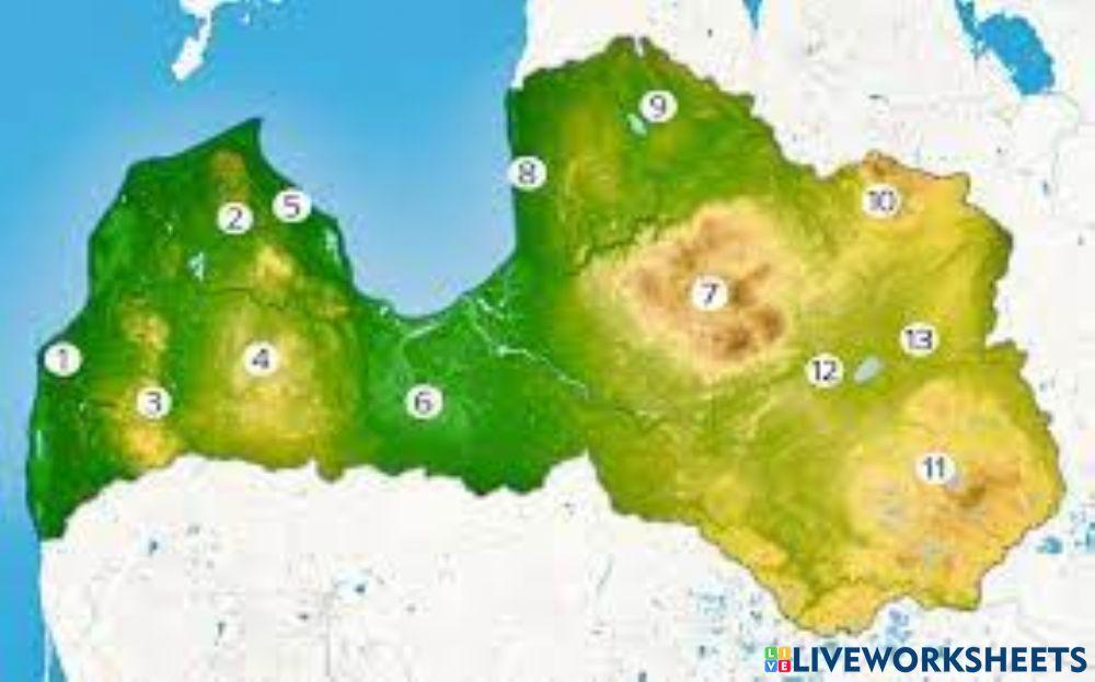 Ieraksti Latvijas zemienes un augstienes