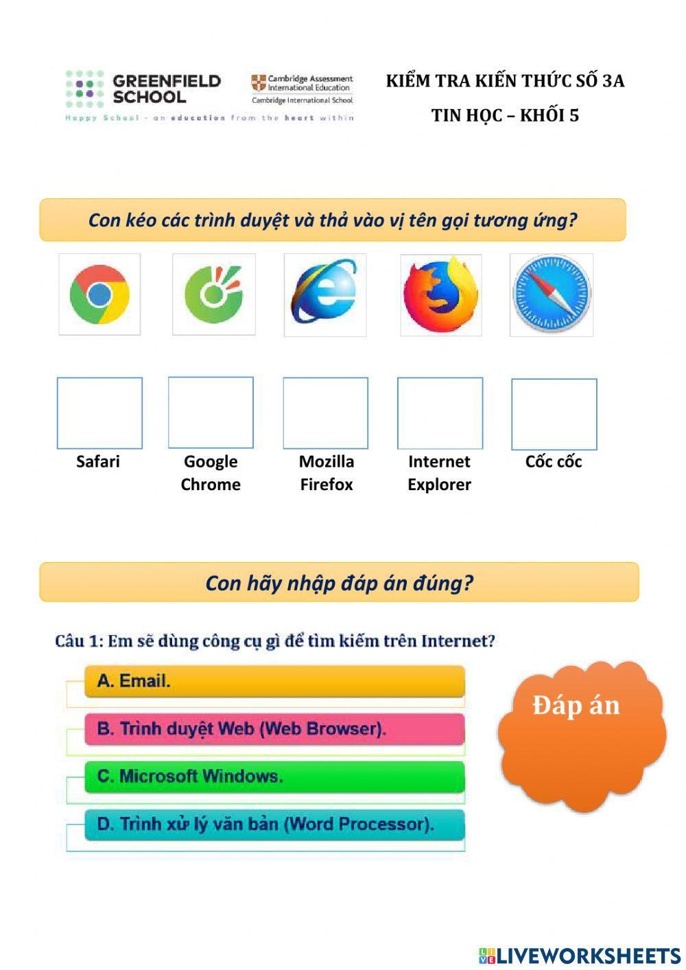 Tin học - Khối 5