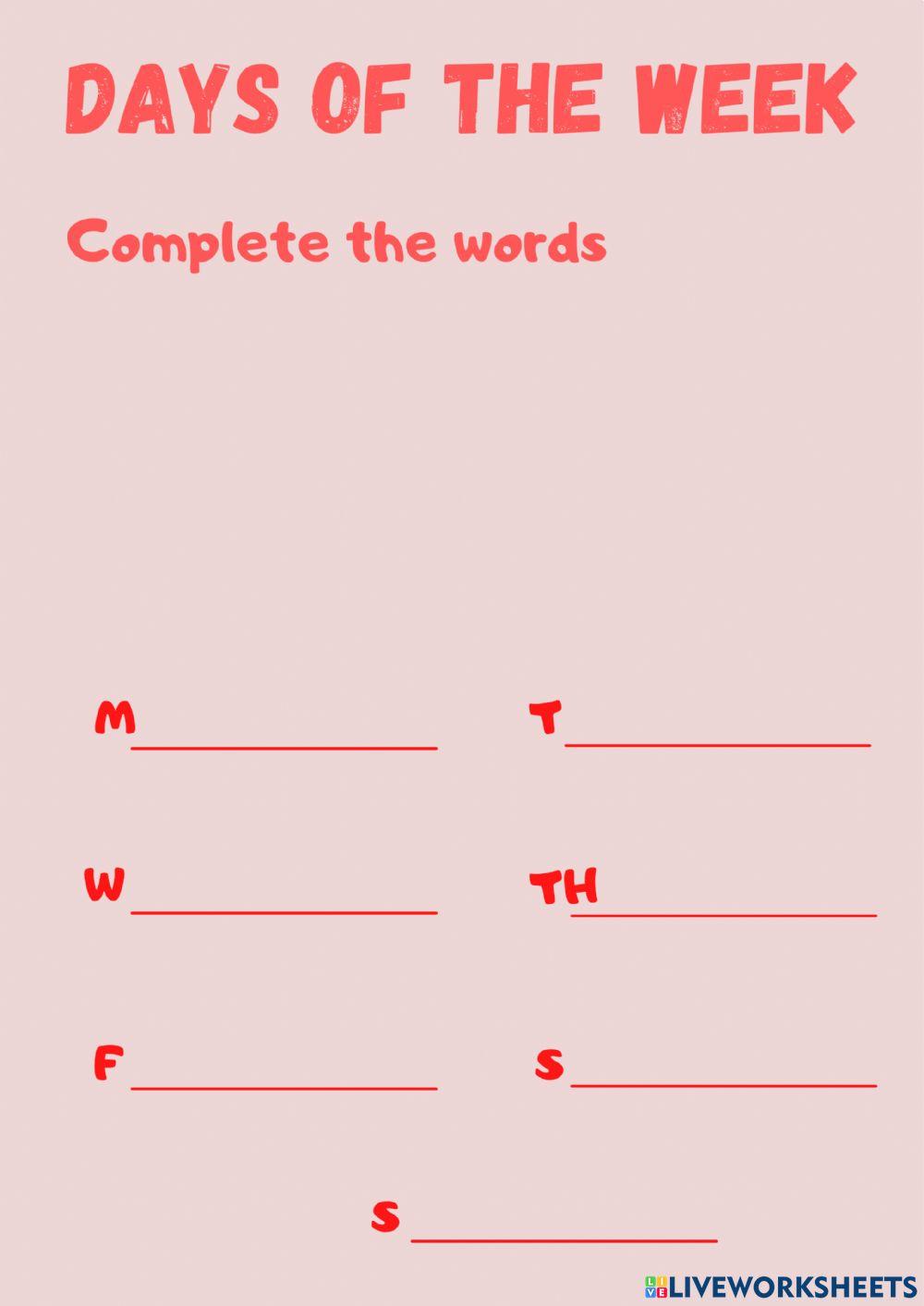 Days, Months & Numbers