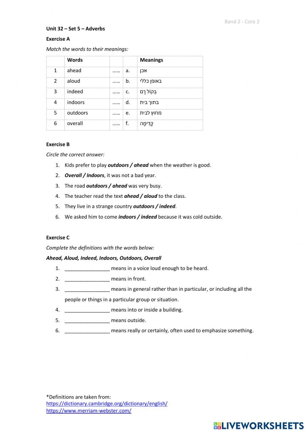 Band 2 (Core 2) - Unit 32 - Set 5