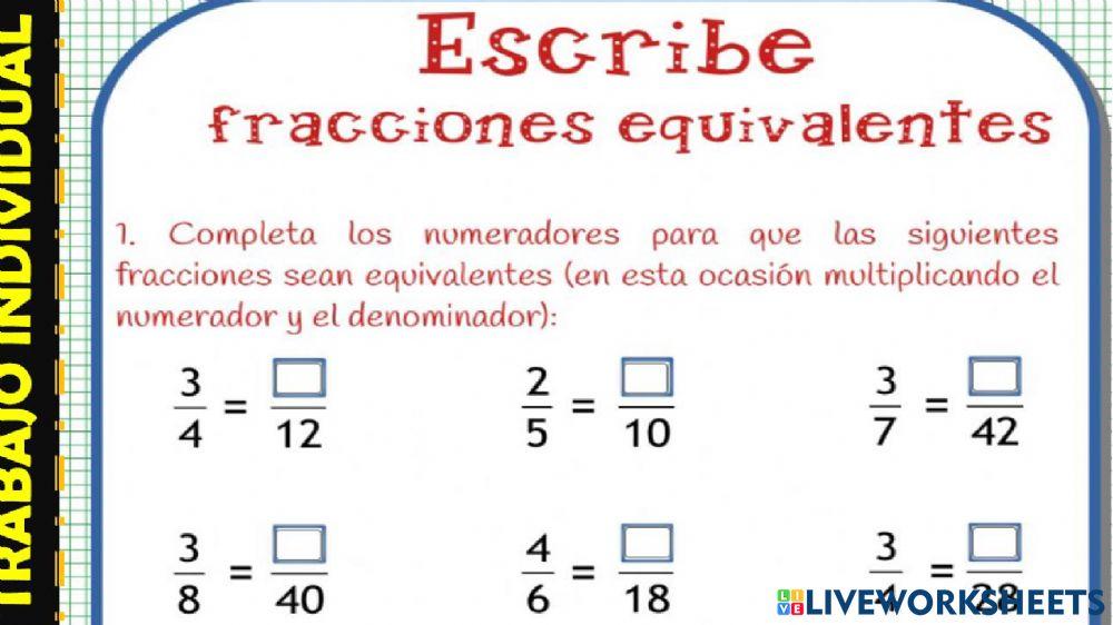 Fracciones equivalentes
