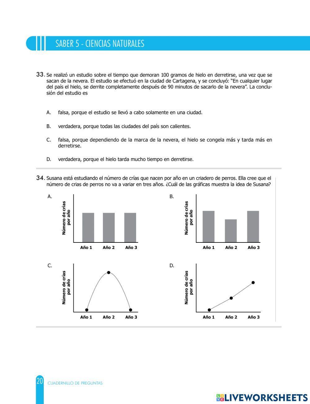 Prueba saber 2 ciencias naturales 5