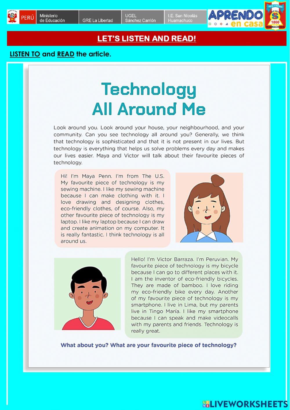 Week 25 - ENGLISH PRE A1 - Experience 7 - Activity 1. My favorite piece of technology