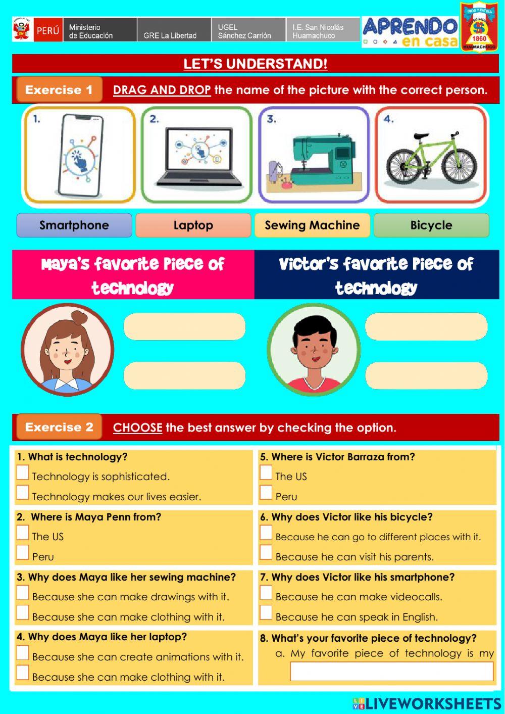 Week 25 - ENGLISH PRE A1 - Experience 7 - Activity 1. My favorite piece of technology
