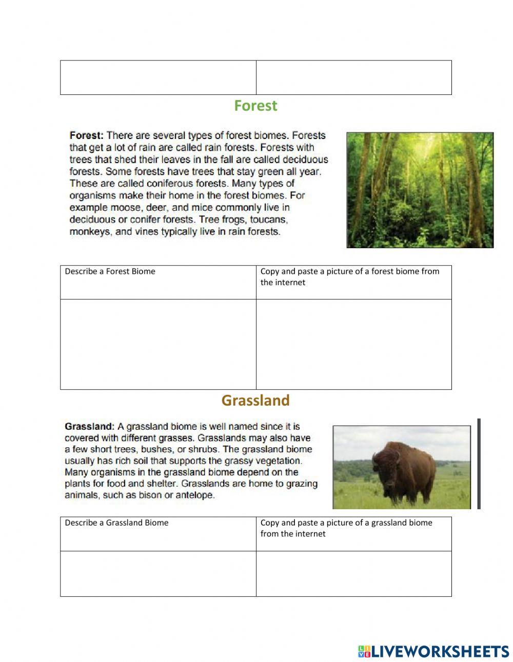Sept 29-30 All about Biomes Stations