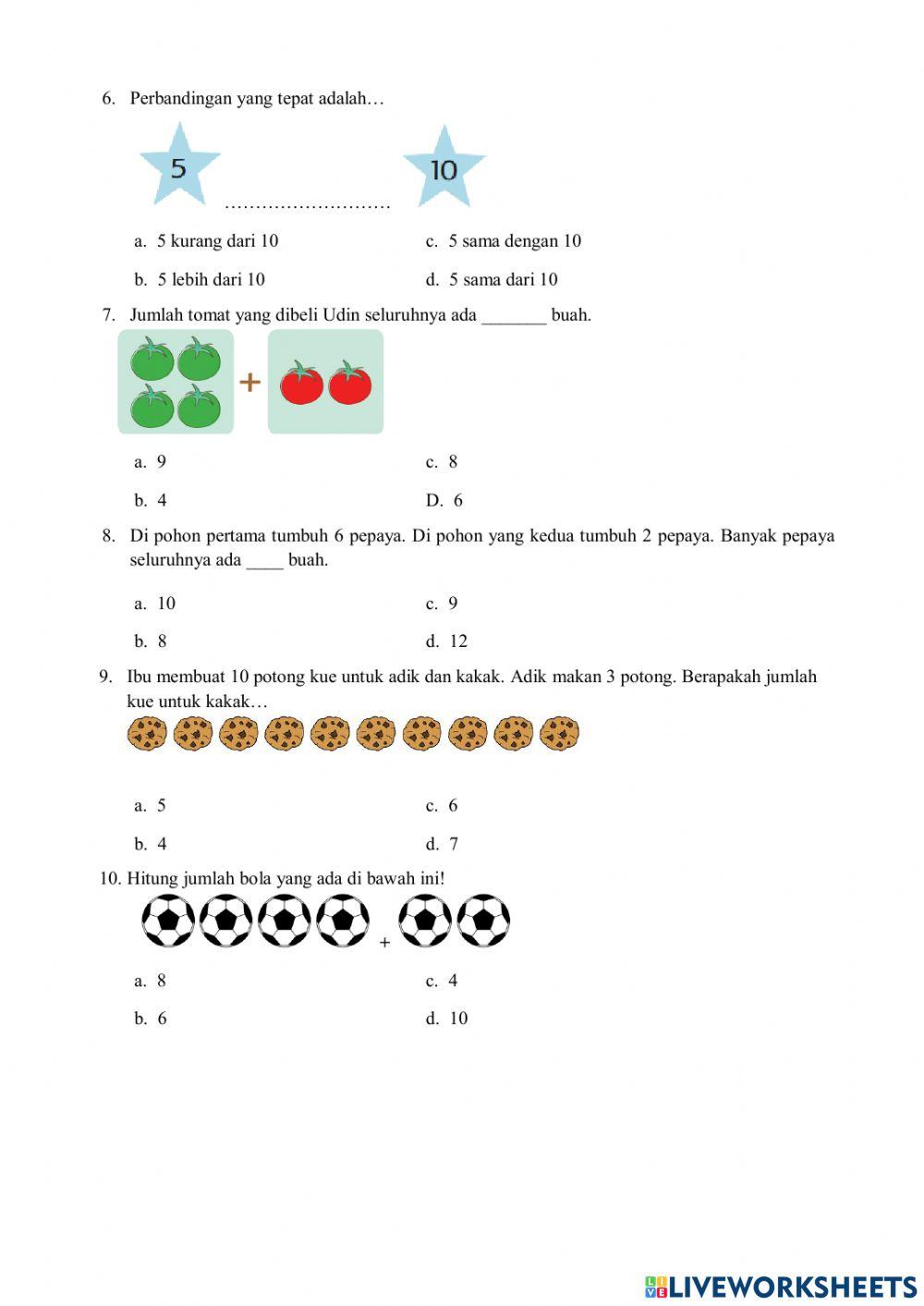 Matematika kelas1 tema 3