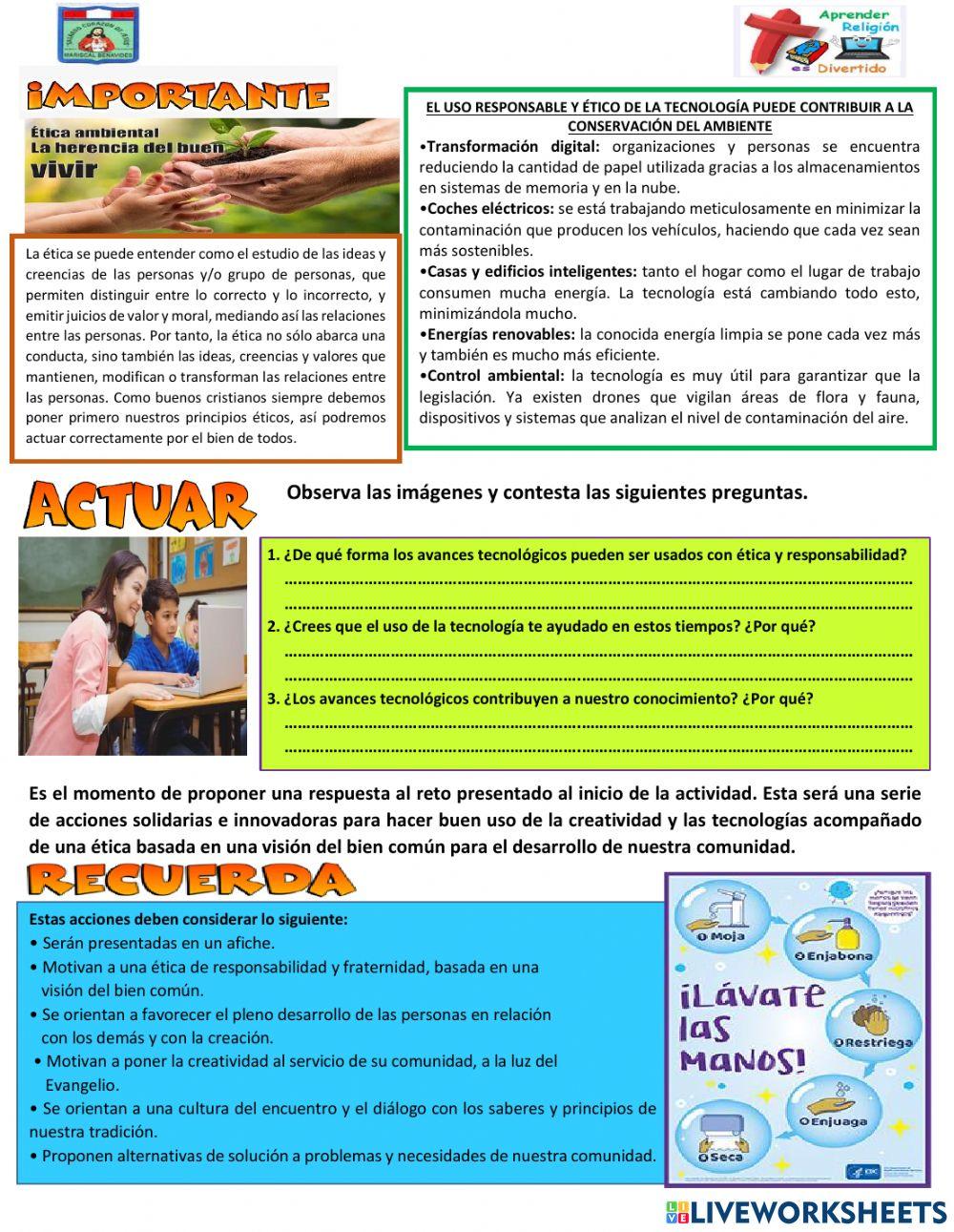 Reflexionamos sobre el proceso tecnológico con etica y resposabilidad de buen cristiano