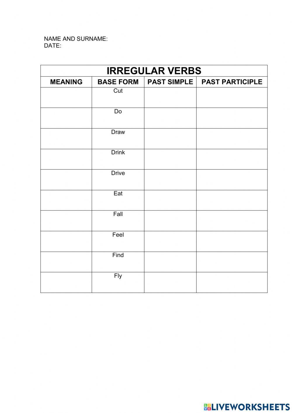 Irregular Verbs