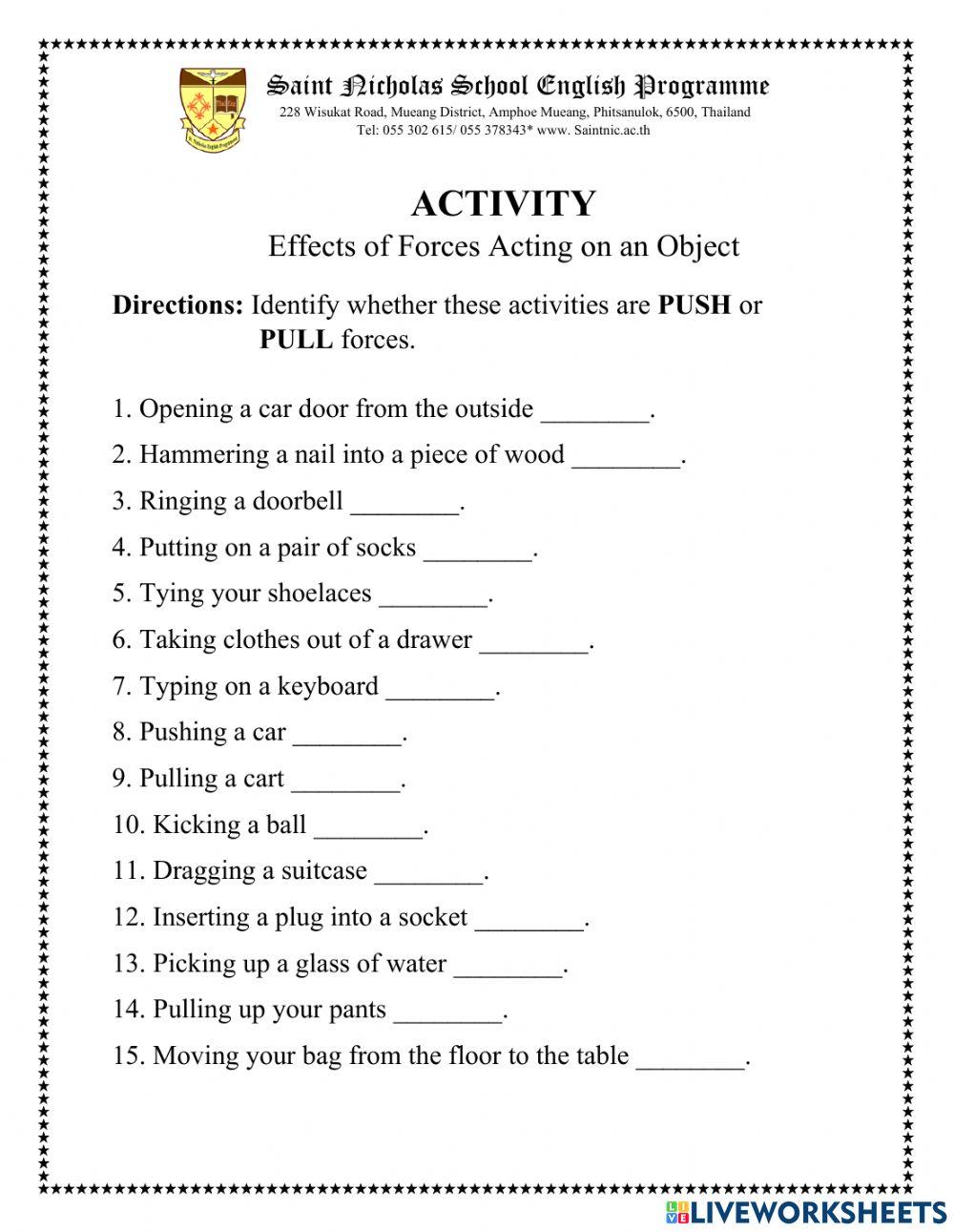 3405497 | The effects of forces acting on objects