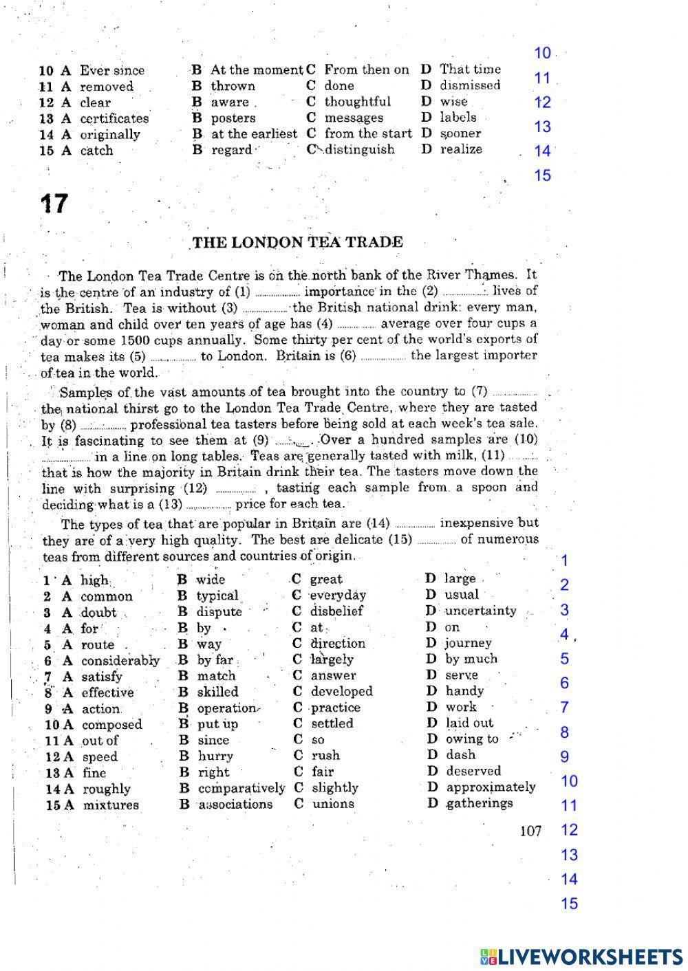 Reading skills - Multiple choice Cloze 1