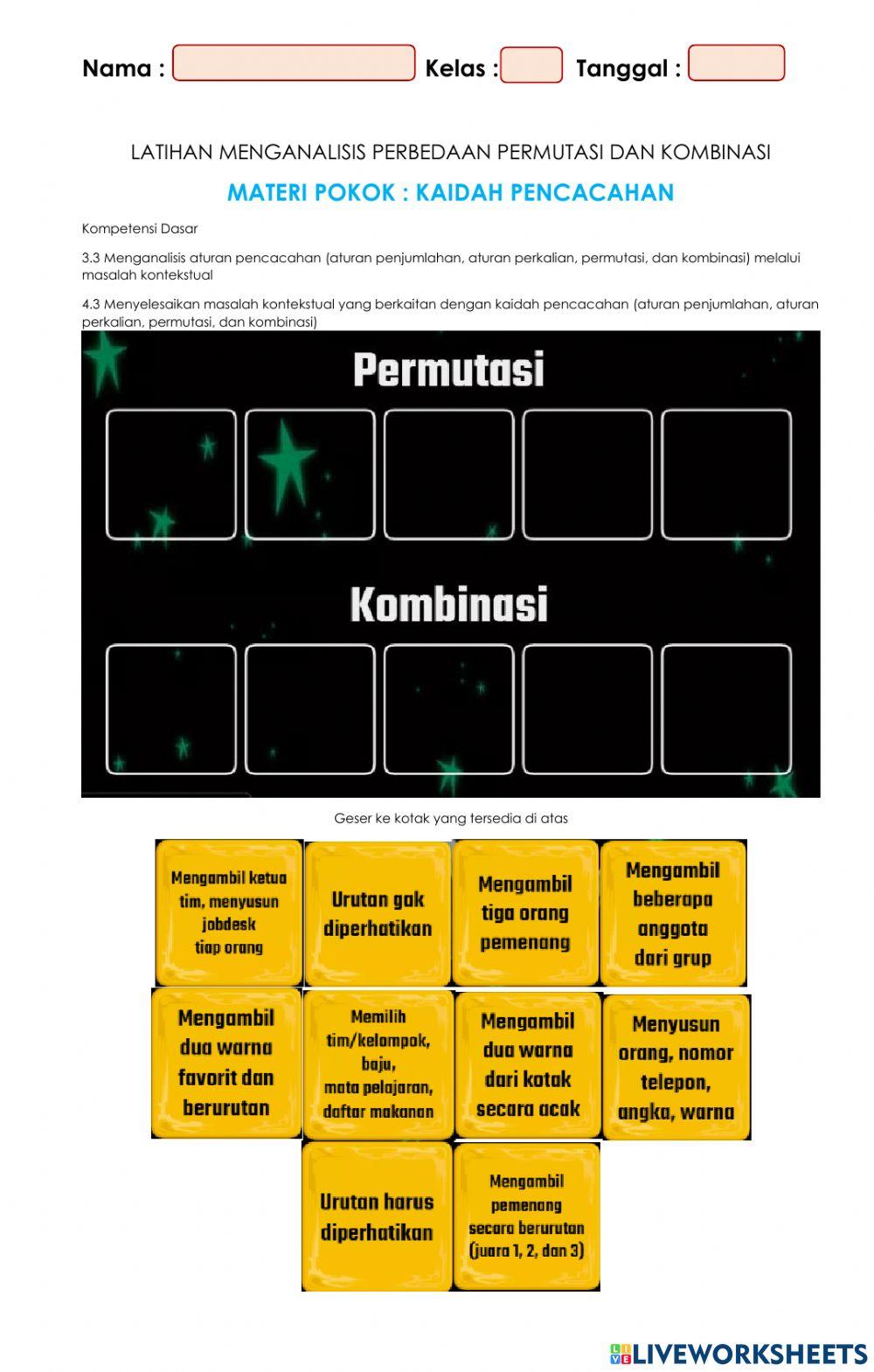 Permutasi Kombinasi