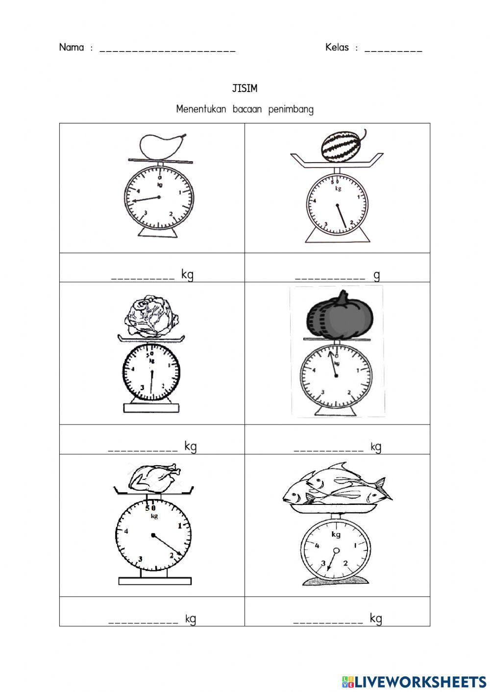 Menentukan bacaan penimbang