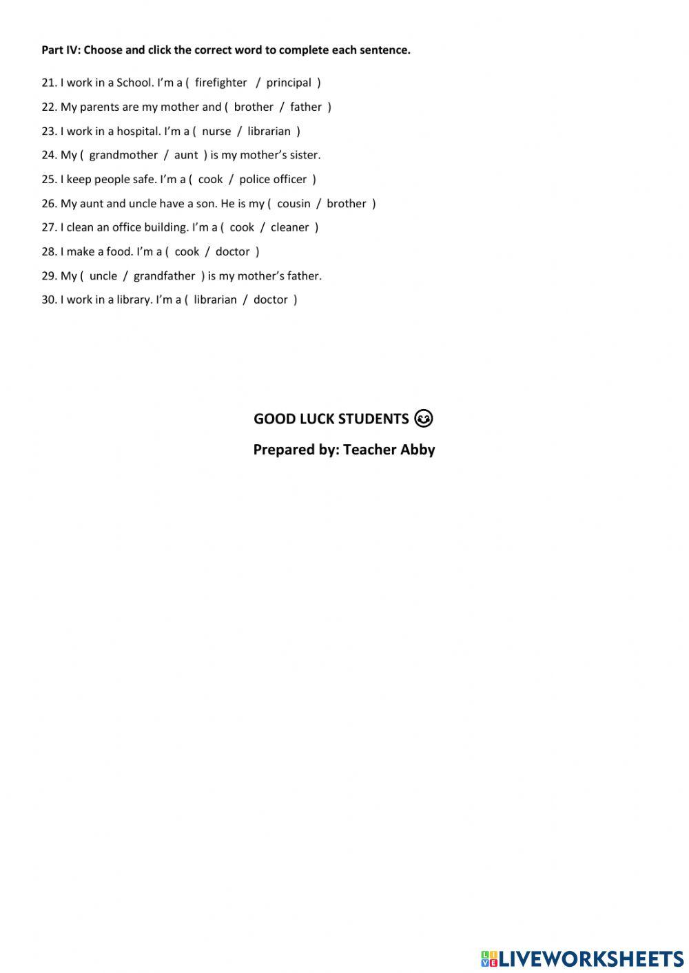 Final Test M4 Worksheet Live Worksheets college-grades