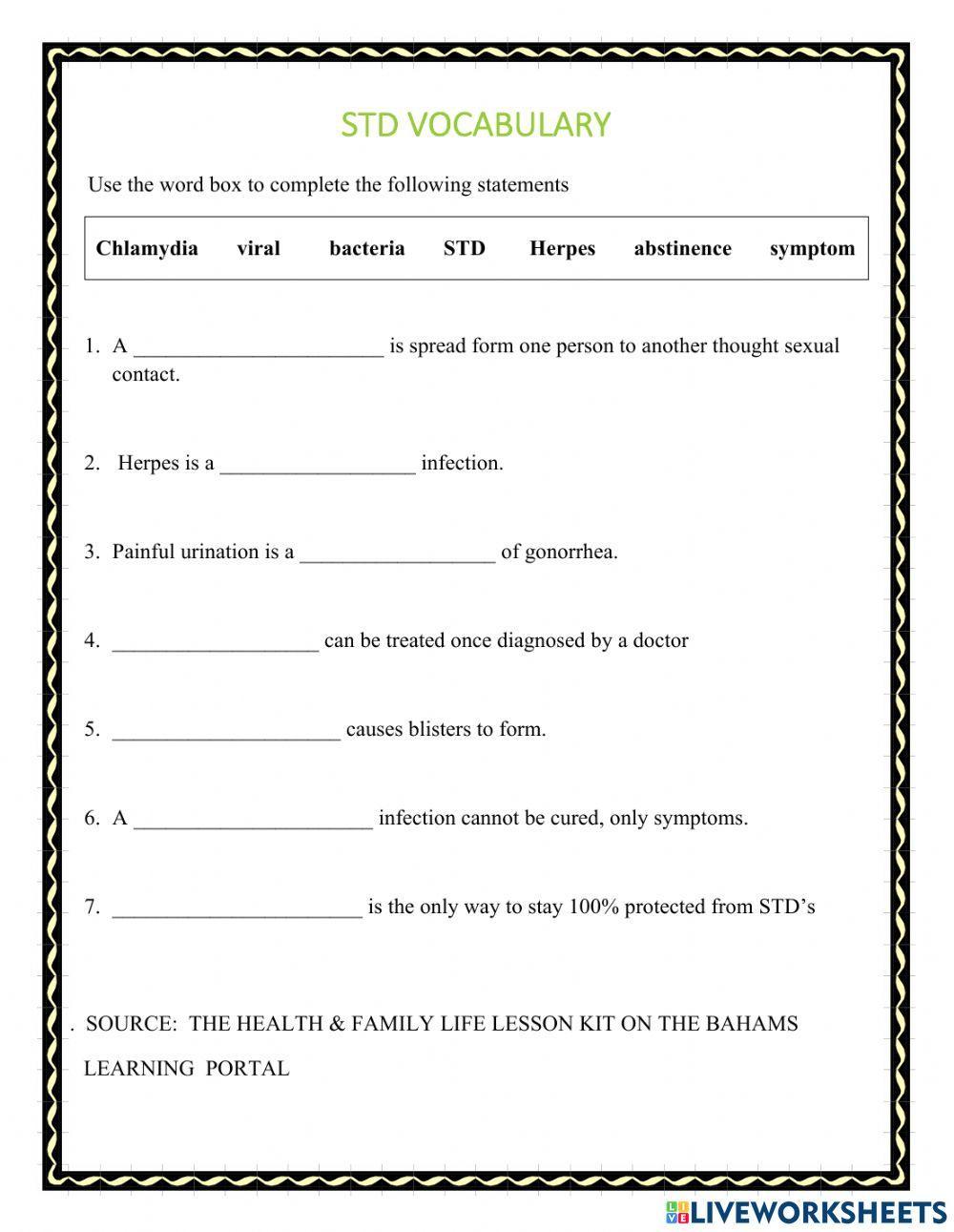 STDS Worksheet