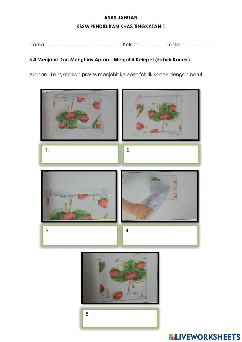 Menjahit kelepet fabrik kocek