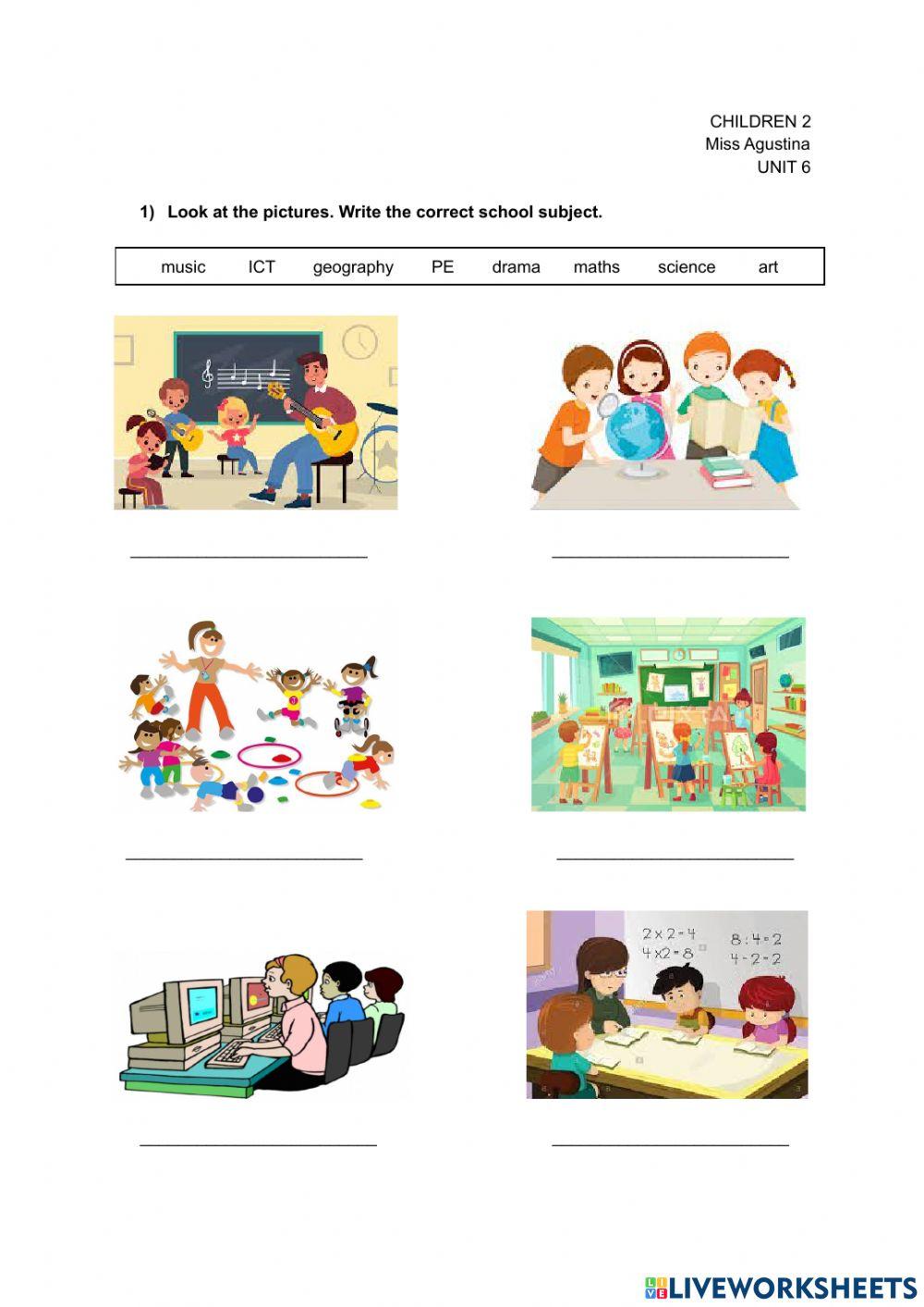 CHILDREN 2: School subjects - What's she-he doing?