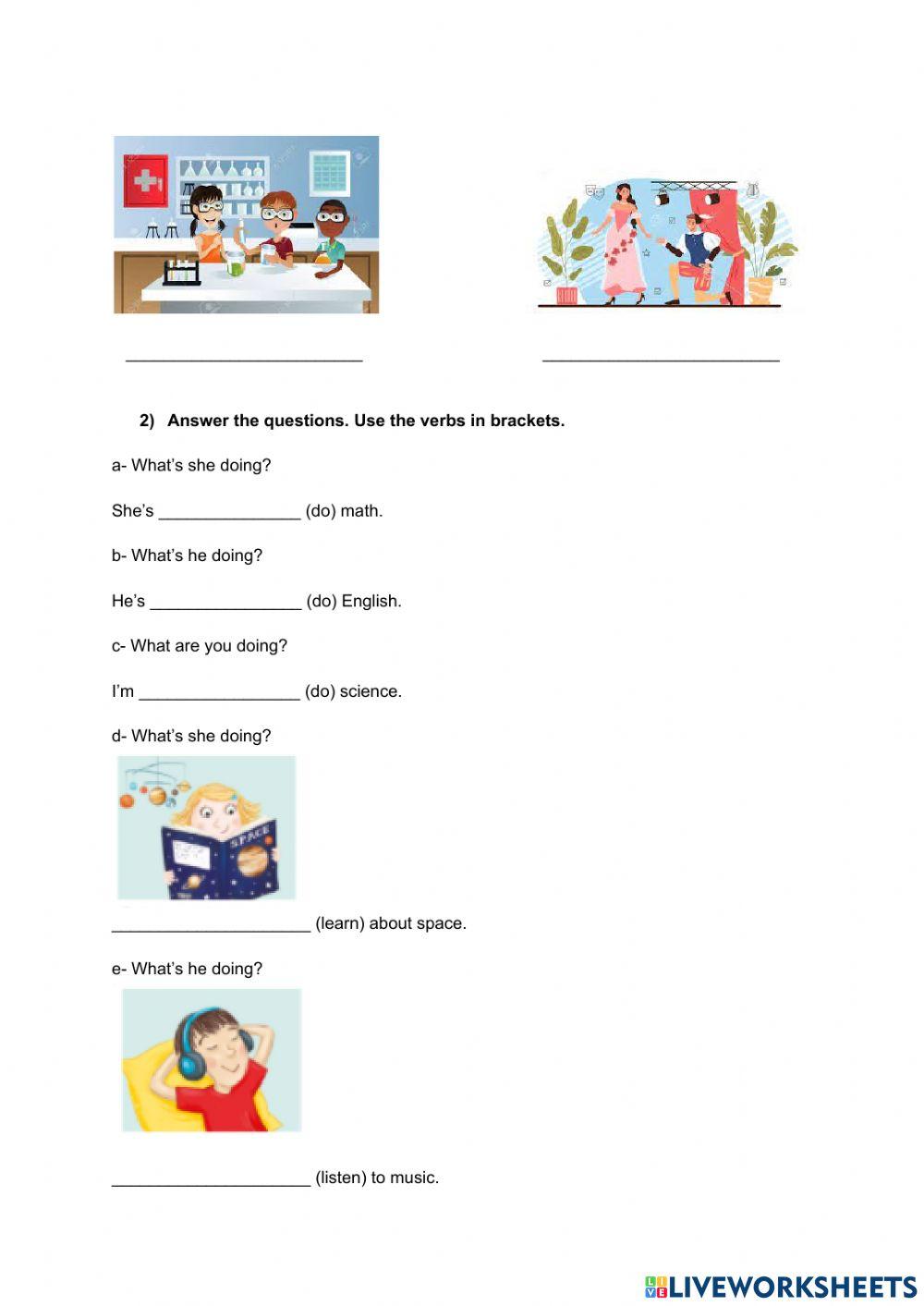 CHILDREN 2: School subjects - What's she-he doing?