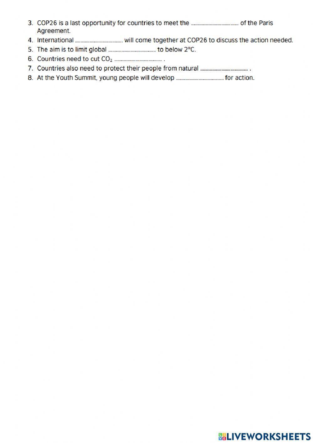 Listening practice: Topic - The environment