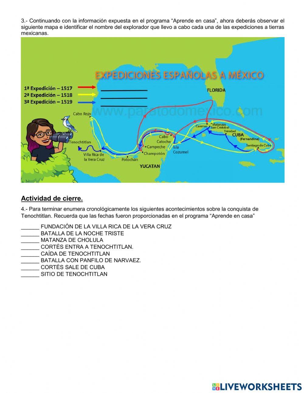 Viajes de Exploración y Conquista de México-Tenochtitlan