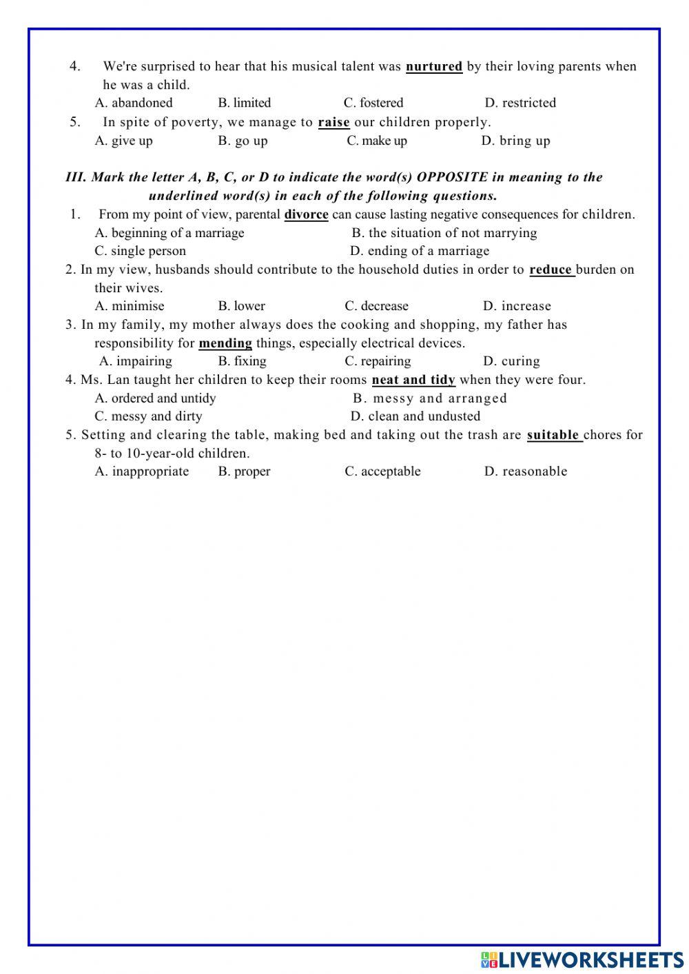 English 10. Unit 1. Vocabulary 2