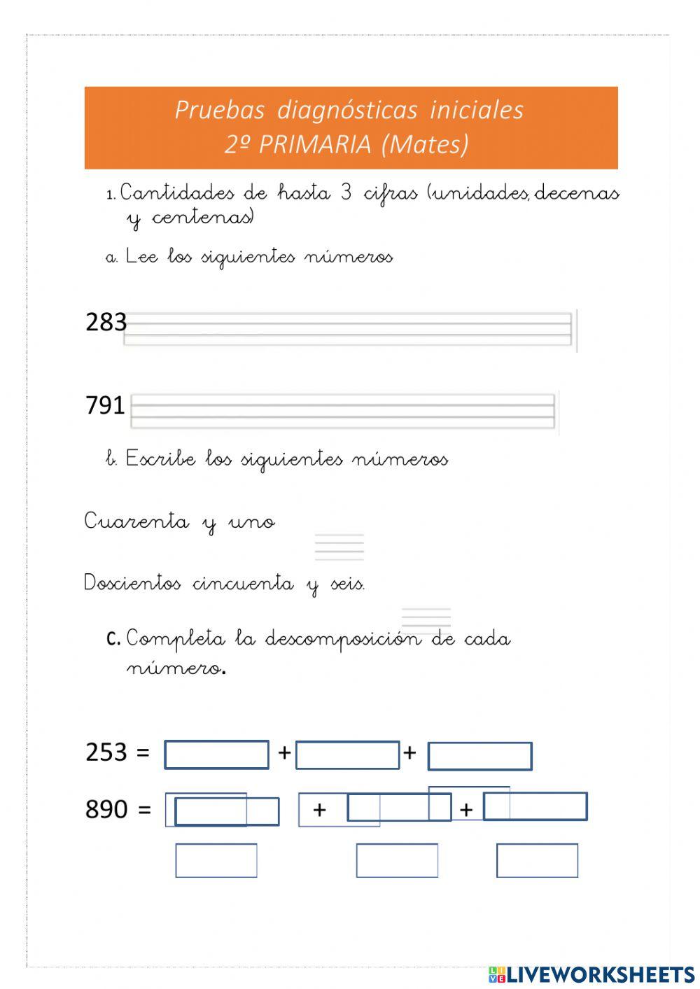 2º mates prueba inicial