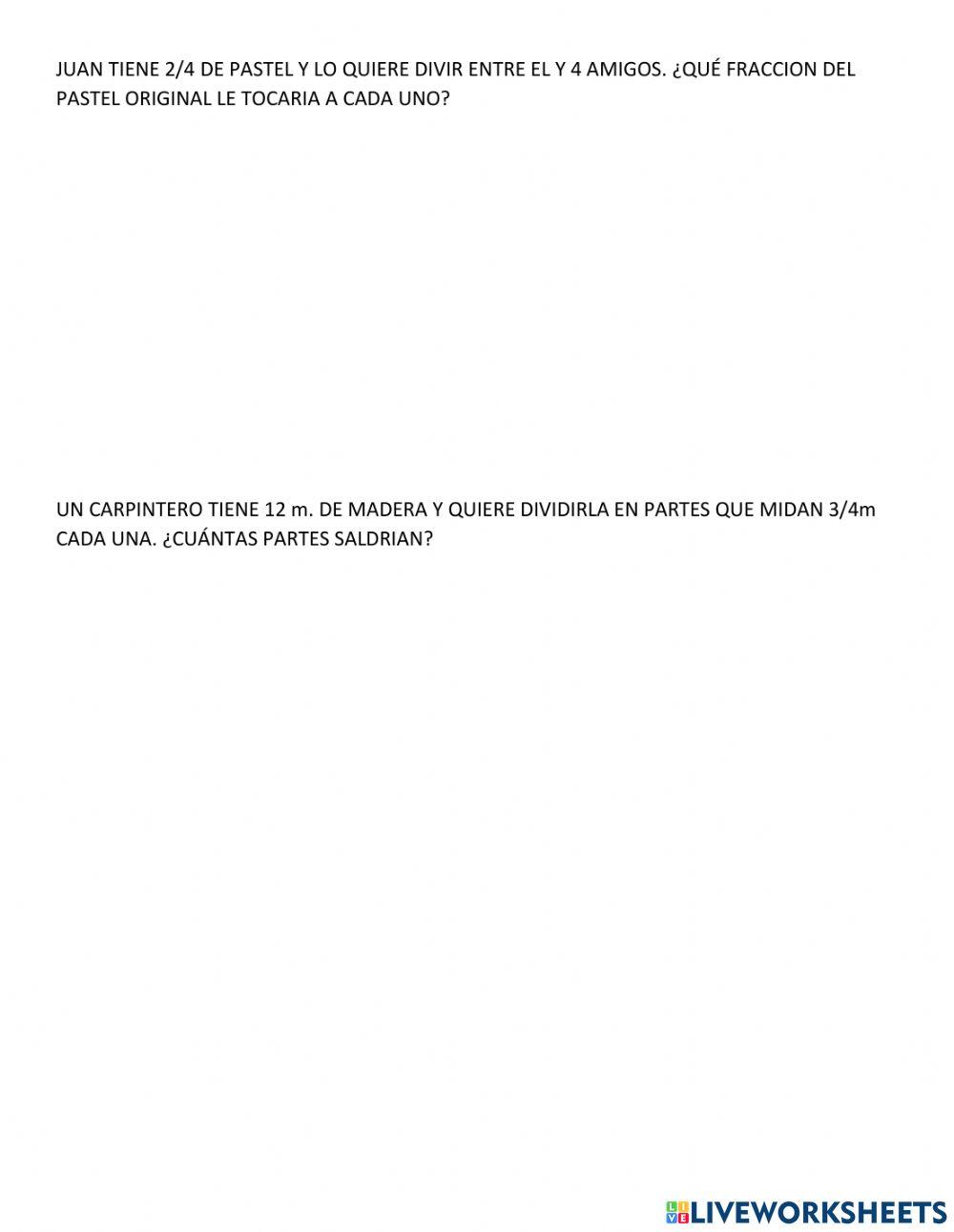 Operaciones básicas con fracciones