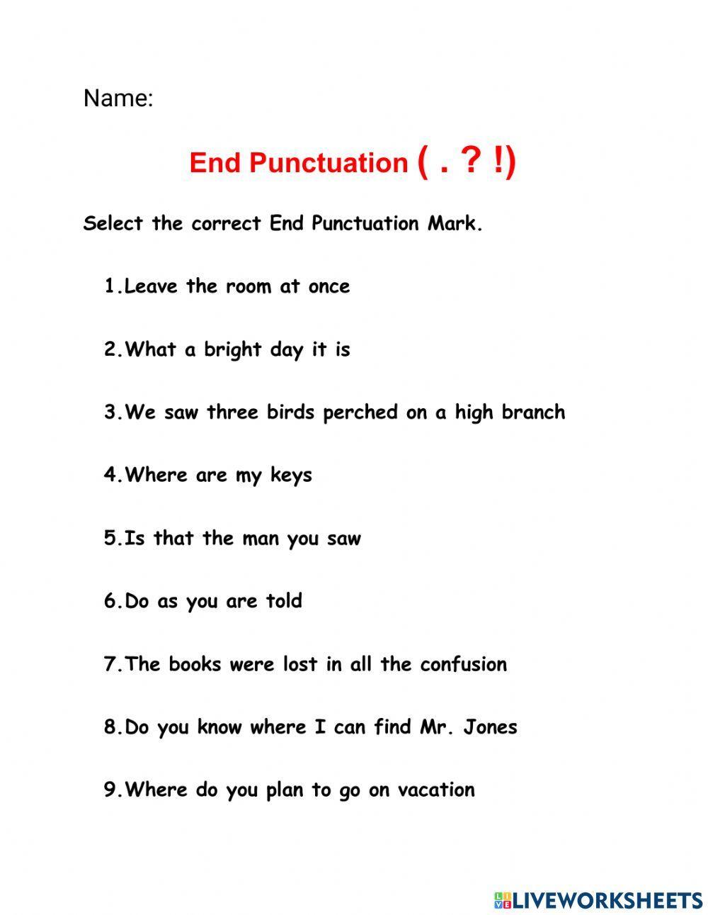 End Punctuation Marks