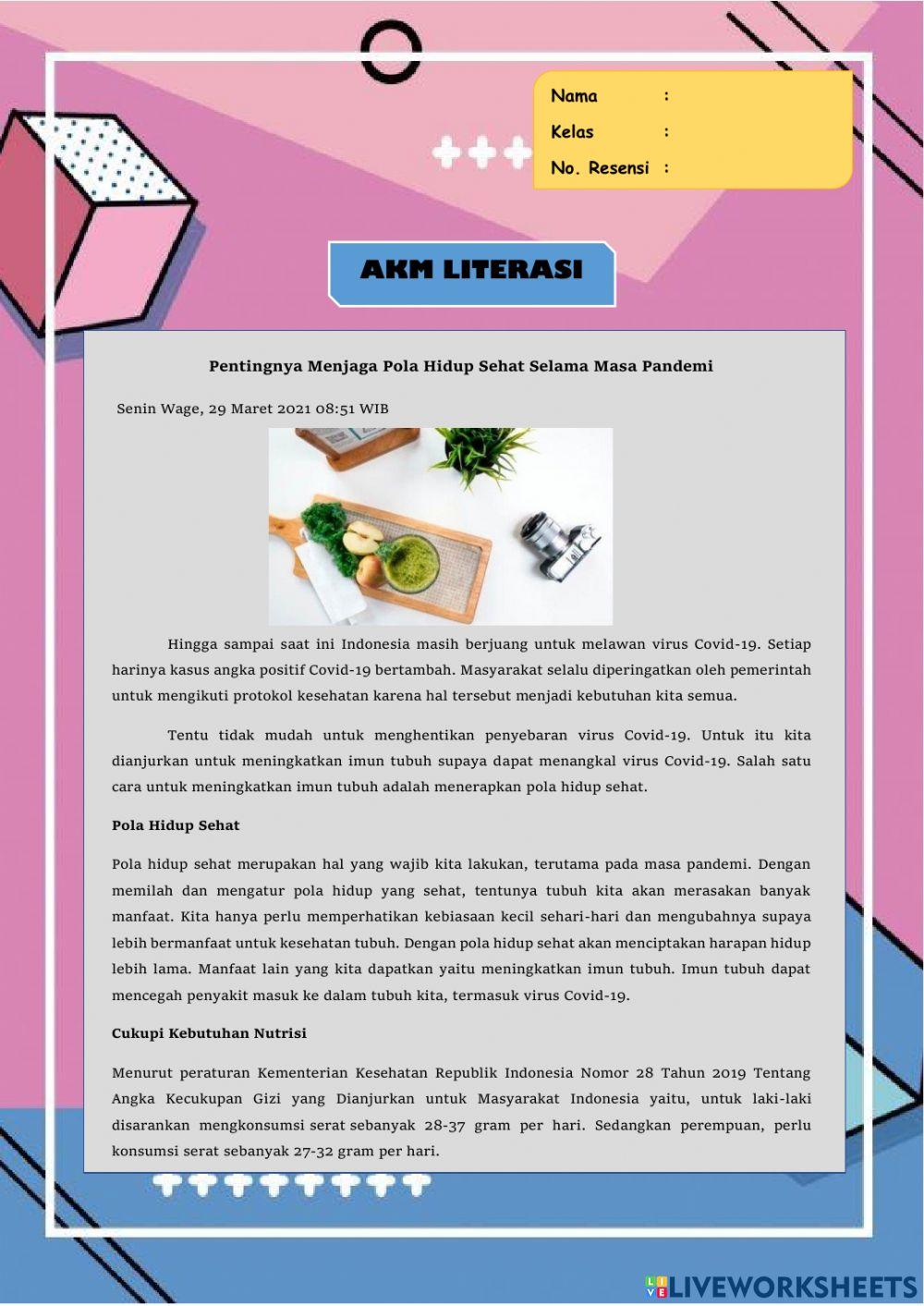 AKM Literasi Membaca 23 September 2021