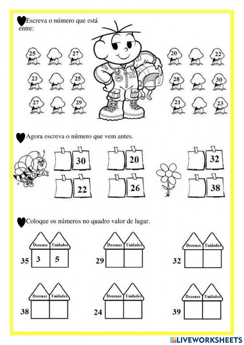 Atividade de português e Matemática