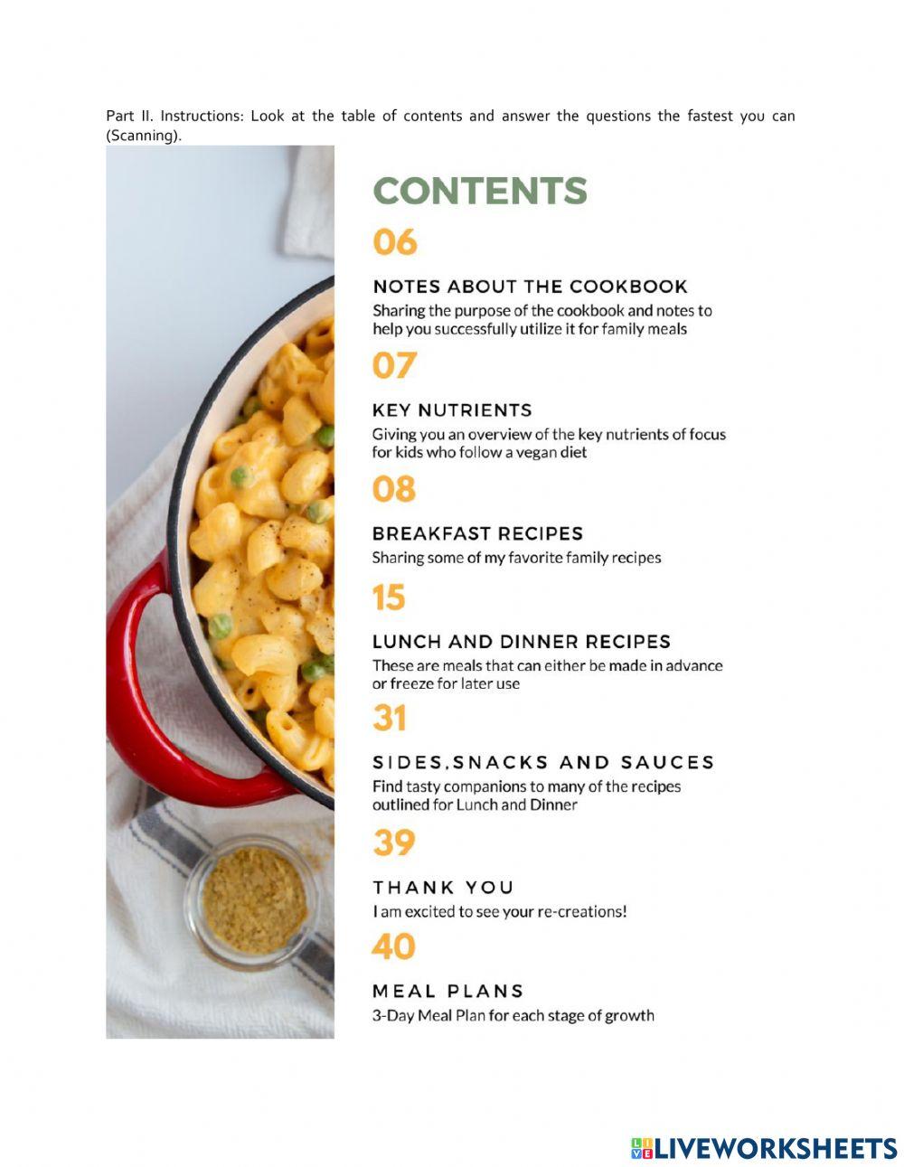 Scanning tables of contents