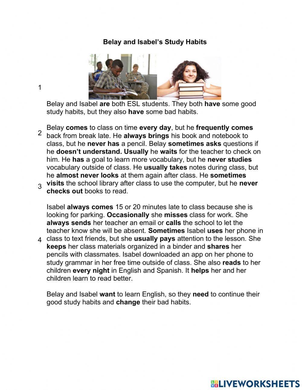 Belay and Isabel Writing