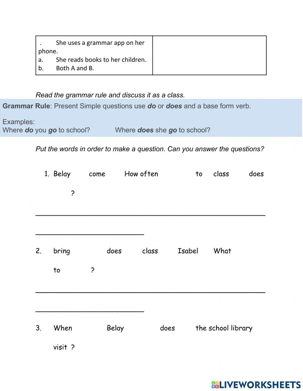 Belay and Isabel Writing