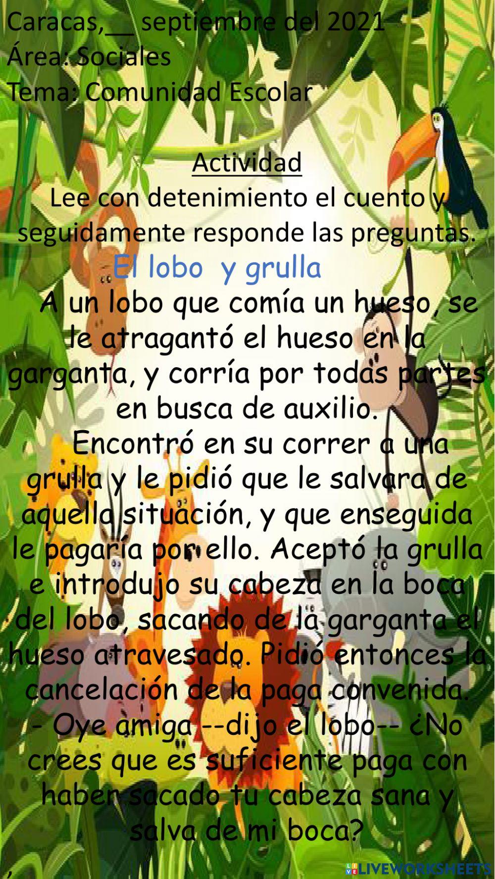 El lobo y la Grulla.