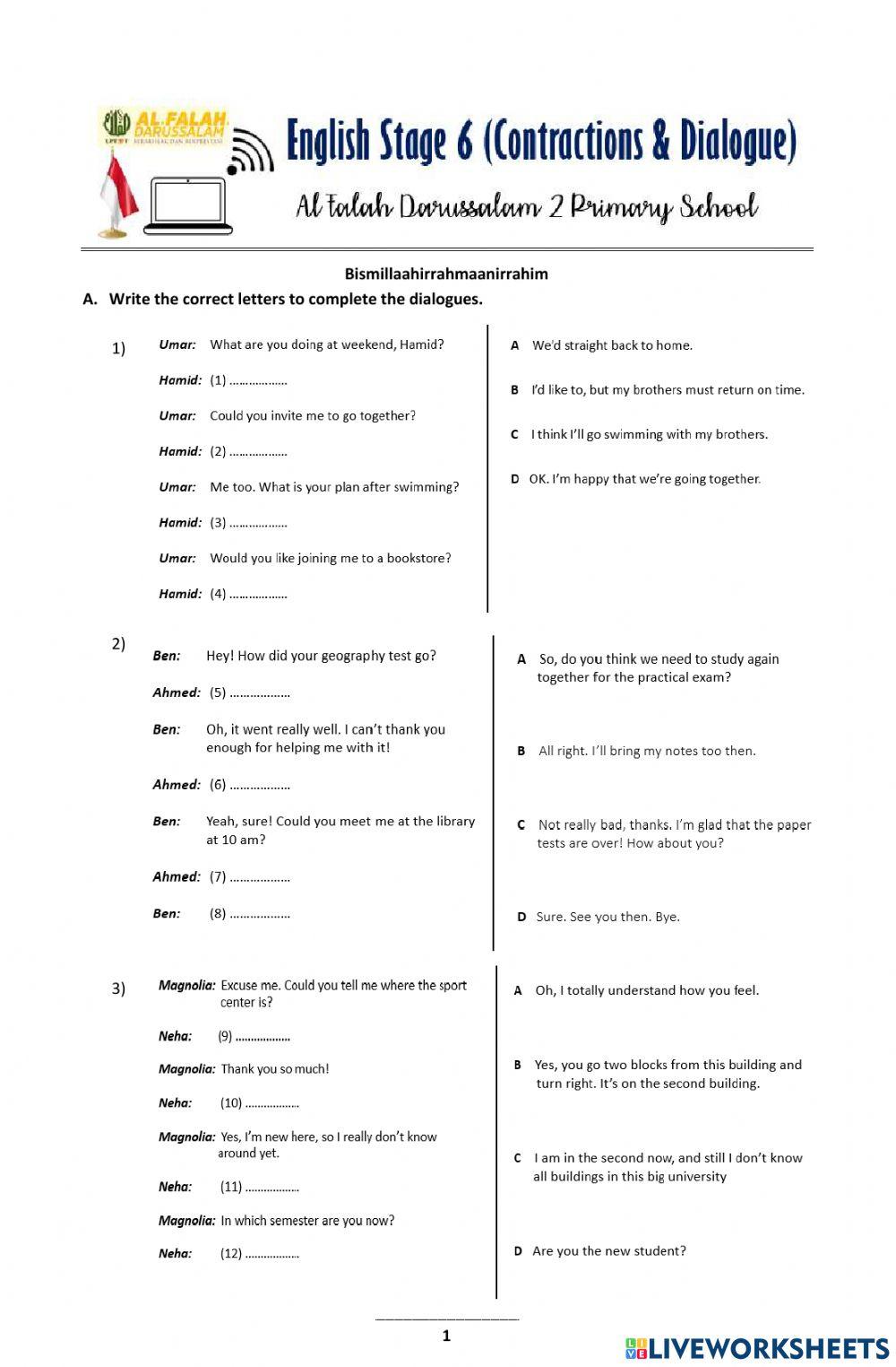 English Contraction and Dialogue