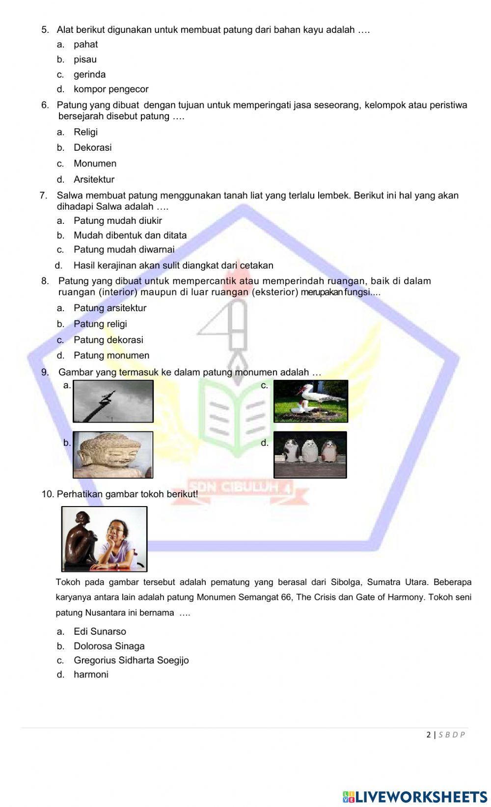 PTS Ganjil Muatan Pelajaran SBdP