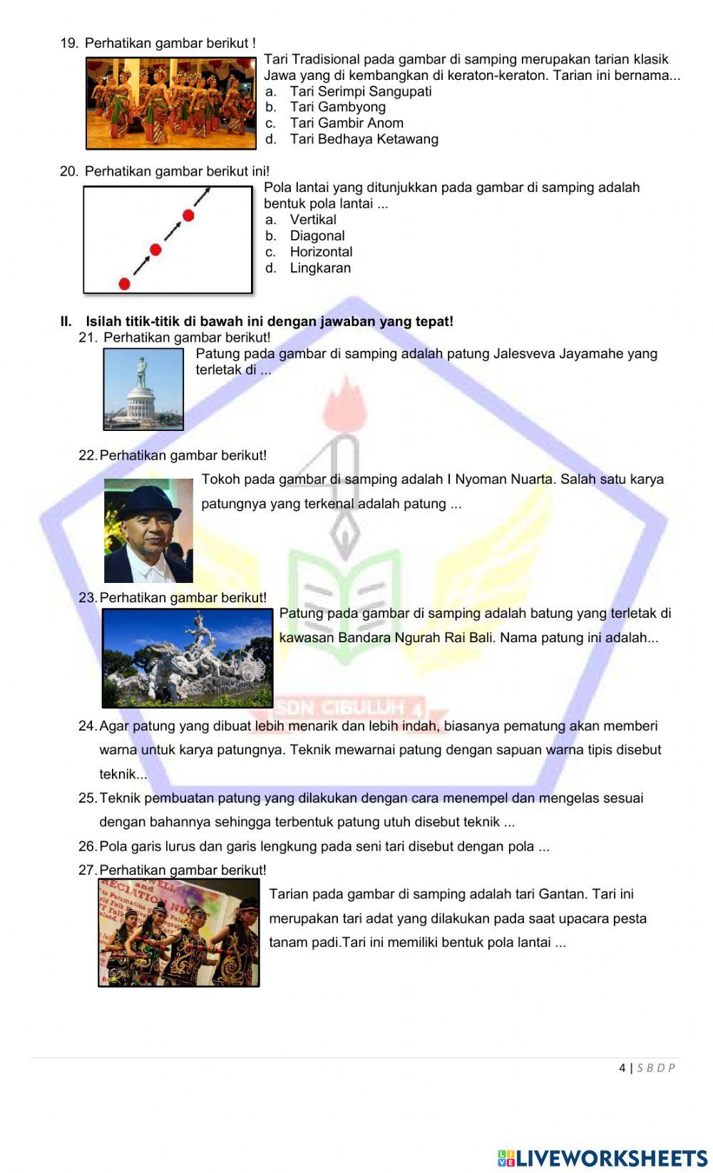 PTS Ganjil Muatan Pelajaran SBdP