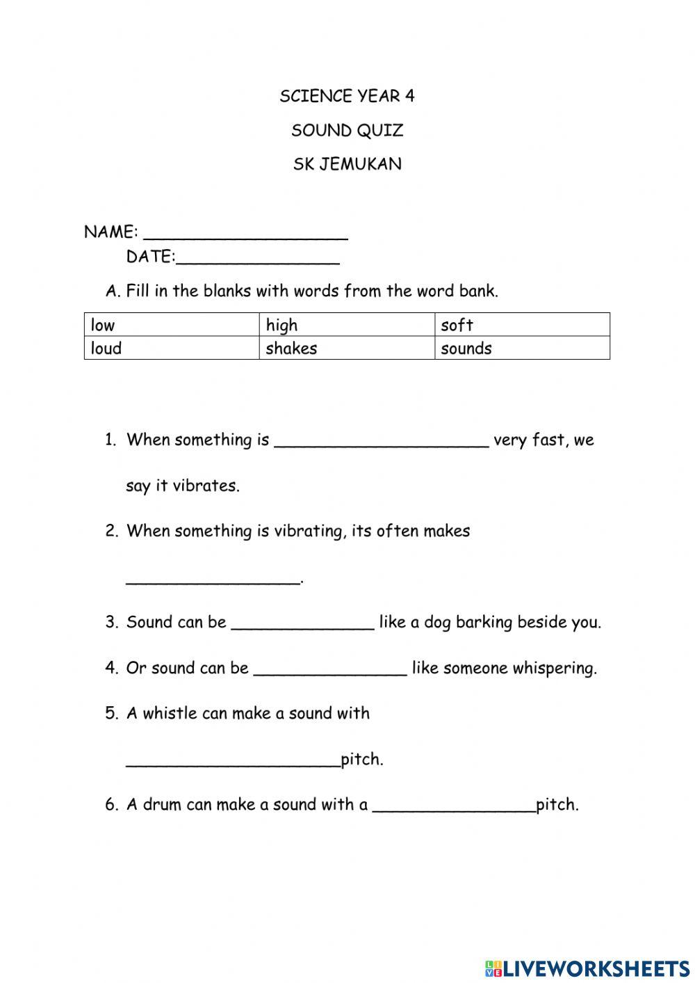 Sound and Vibration Part 2 (quiz)